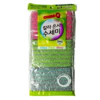 Губка - скраббер для посуды Shiny Scrubber Clean Q (3 шт.) от официального дистрибьютора "Кореал - Настоящая Корея"