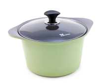 Кастрюля 6 л. Ecoramic 26 см (зеленая) с титановым антипригарным покрытием с крышкой от компании "Кореал - Настоящая Корея"