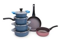 Набор посуды Ecoramic с каменным покрытием (голубой) от официального дистрибьютора "Кореал - Настоящая Корея"