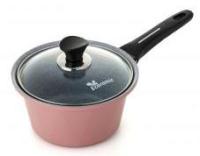 Кастрюля 2 л. Ecoramic 18 см (розовая) с каменным антипригарным покрытием с крышкой от компании "Кореал - Настоящая Корея"