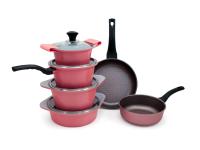 Набор посуды Ecoramic с каменным покрытием (розовый) от компании "Кореал - Настоящая Корея"