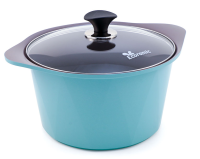 Кастрюля 7 л. Ecoramic 28 см (зеленая) с титановым антипригарным покрытием с крышкой от компании "Кореал - Настоящая Корея"