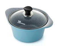 Кастрюля 2,5 л. Ecoramic 20 см (голубая)  с каменным антипригарным покрытием с крышкой от компании "Кореал - Настоящая Корея"