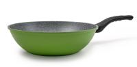 Сковорода Ecoramic 28 см ВОК (с ручкой) с каменным антипригарным покрытием без крышки от компании "Кореал - Настоящая Корея"