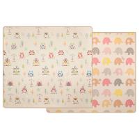 Двухсторонний ПЭТ коврик Prime Living 180 x 200 x 1 см Совята/Слоники от компании "Кореал - Настоящая Корея"