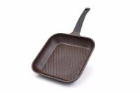 Сковорода KrisChev 28 см квадратная ГРИЛЬ с антипригарным нанопокрытием Mega Stone без крышки от компании "Кореал - Настоящая Корея"