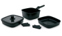 Набор посуды BoOhgle (чёрный) 5 в 1 со съемной ручкой c антипригарным керамическим покрытием от компании "Кореал - Настоящая Корея"