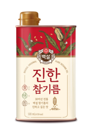 Beksul Кунжутное масло Премиум нерафинированное (ж/б), 500 мл от компании "Кореал - Настоящая Корея"