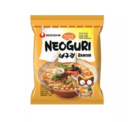Лапша Nongshim  не острая со вкусом морепродуктов Neoguri Ramyun, 120 гр от компании "Кореал - Настоящая Корея"