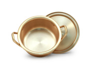 Кастрюля алюминиевая с крышкой Yangsu Yellow 18 см от компании "Кореал - Настоящая Корея"