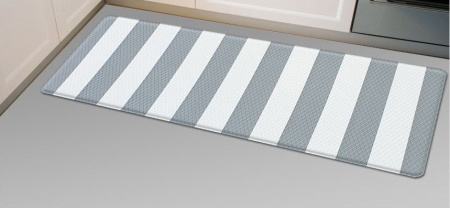 Двухсторонний ПВХ коврик для кухни и ванной Onebin Gray stripe M 94*44*1.4 от компании "Кореал - Настоящая Корея"