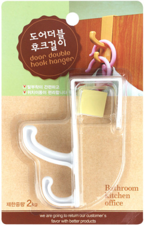 Двойной крючок для двери 80*105*25 мм. от компании "Кореал - Настоящая Корея"