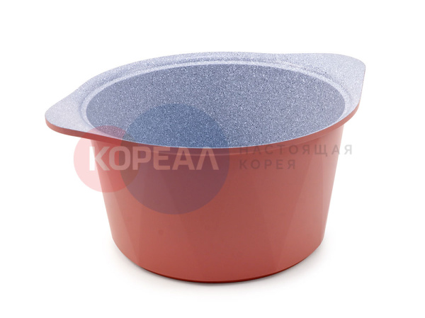 Кастрюля 7 л. Ecoramic 28 см (розовая) с каменным антипригарным покрытием с крышкой от официального дистрибьютора "Кореал - Настоящая Корея"