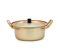 Кастрюля алюминиевая с крышкой Yangsu Yellow 18 см от компании "Кореал - Настоящая Корея"